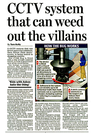 Daily Mail, 2007, CCTV system that can weed out the villains