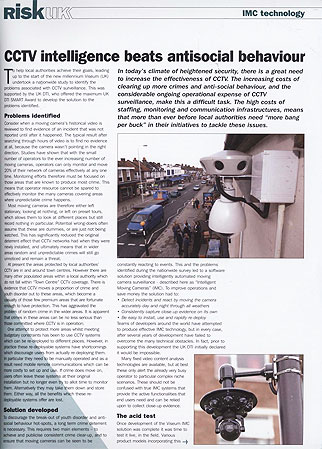 Risk UK, March 2007, CCTV intelligence beats antisocial behaviour